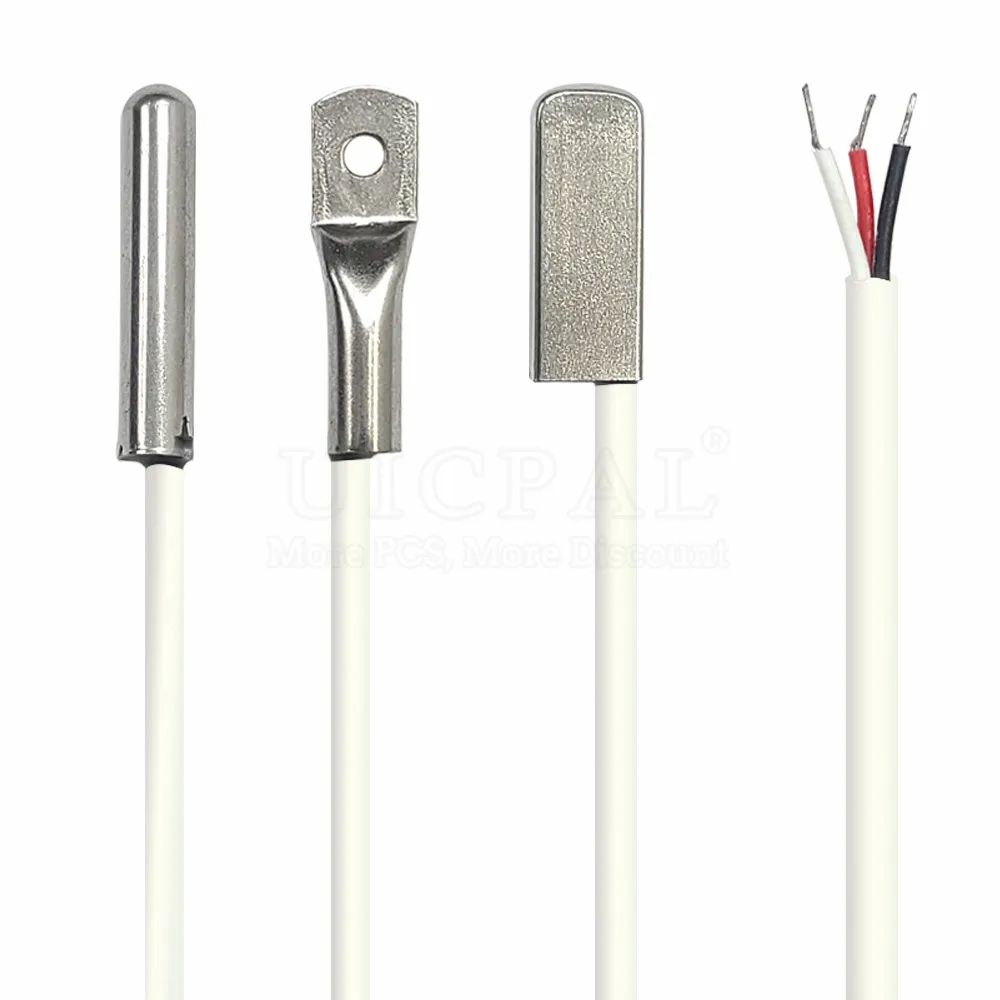 Ds18B20 Temperature Sensor - หัววัดอุณหภูมิ DS18B20เซ็นเซอร์โมดูล304สแตนเลส OD 3.0mm สายเซ็นเซอร์กันฝุ่นกันน้ำสีขาวยาว100ซม.