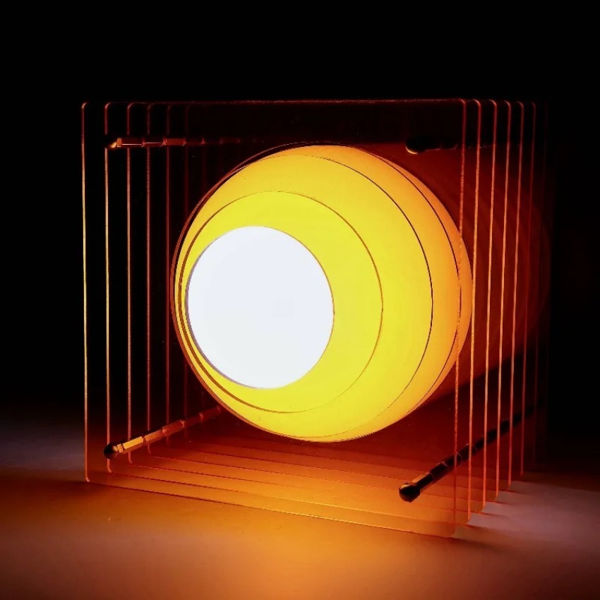 Diy Lamp Electronics - DIY อะคริลิคพันชั้นโคมไฟโคมไฟดวงจันทร์เดสก์ท็อปตกแต่งระงับบรรยากาศ Light Room Props Home