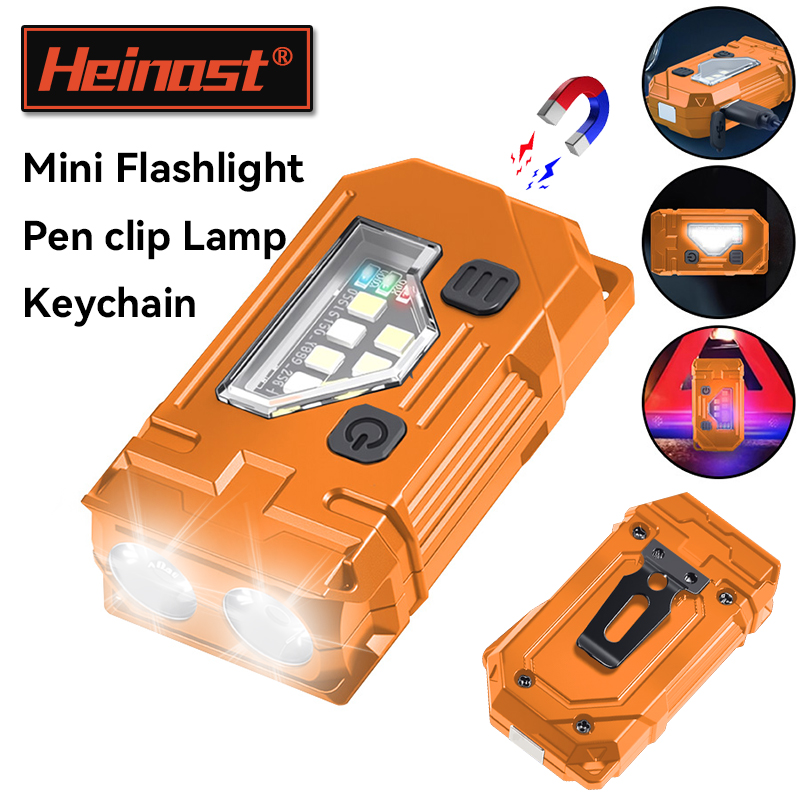 Diy Lamp Electronics - พวงกุญแจมินิ EDC ไฟฉายแบบชาร์จไฟได้ไฟฉายแม่เหล็ก Super Bright Pocket