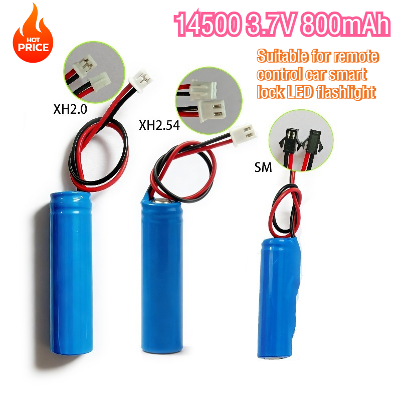 Diy Electronics To Sell - แบตเตอรี่ลิเธียมไอออน 3.7V 14500 800mAh PH2.0 ขายดีที่สุด