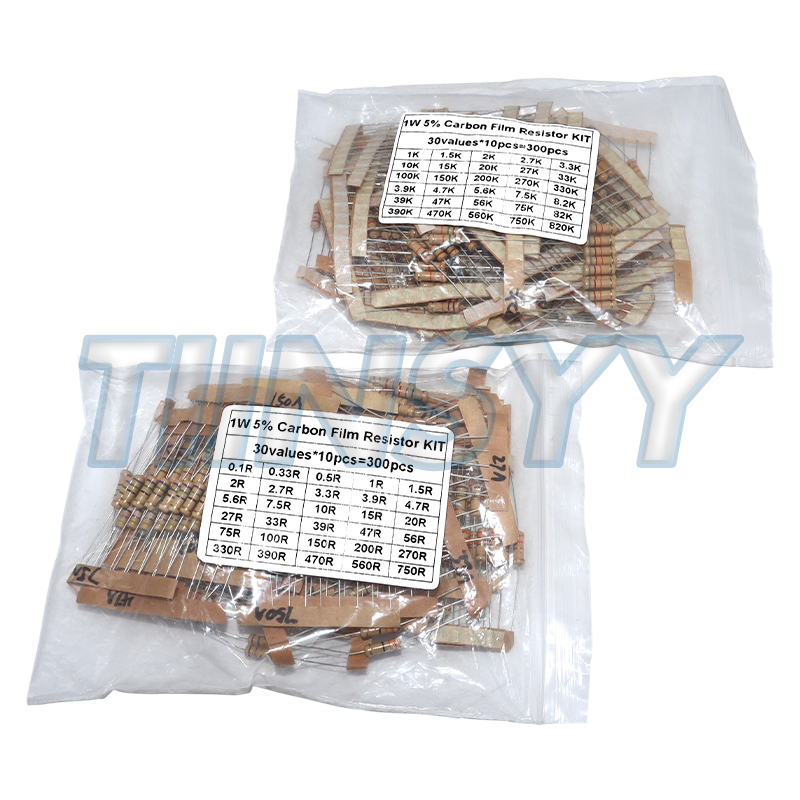 Diy Electronics Com - ชุดตัวต้านทาน 300 ชิ้น 1W 5% คาร์บอนฟิล์ม