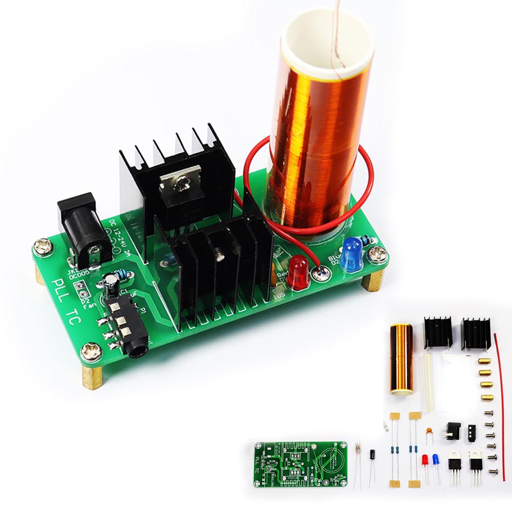 Diy Electronics Audio - ชุดคิทคอยล์เทสลาอิเล็กทรอนิกส์ DIY 18V 2A พร้อมขั้วต่อเสียง 3.5