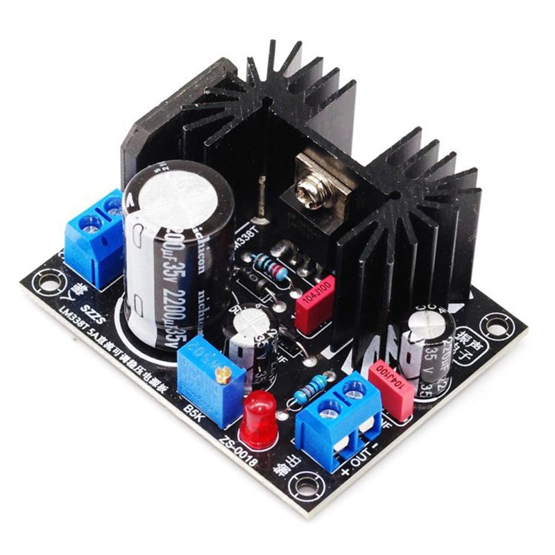 Diy Electronics Power Supply - LM338 5A ชุดจ่ายไฟแบบปรับแรงดันได้ บอร์ดควบคุมแรงดันไฟฟ้าแบบเส้นตรง ชุดอุปกรณ์อิเล็กทรอนิกส์ DIY