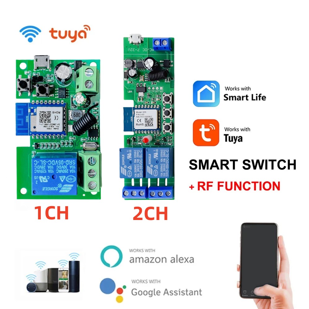 Relay Module 5V - Alexa สมาร์ทสวิทช์ Tuya สมาร์ท 1CH 2CH