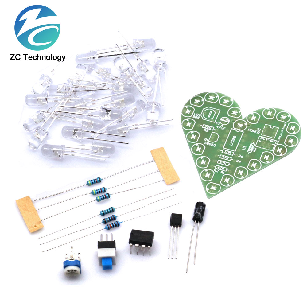 Diy Electronics For Kids - ชุด DIY Heart Shape หายใจชุด DC