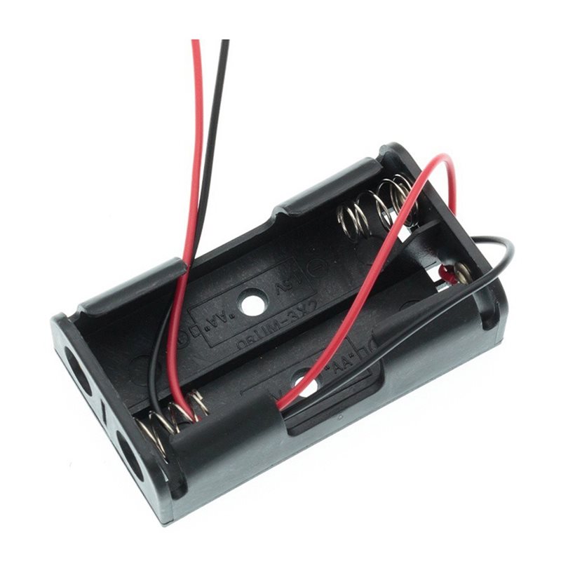 Diy Electronics Power Supply - AAAEL-100Pcs กล่องใส่แบตเตอรี่ 2AA พร้อมสายไฟ กล่องเก็บแบตเตอรี่ DIY
