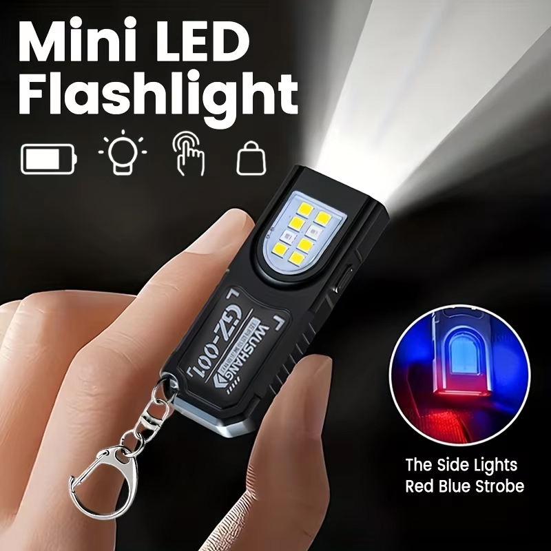 Diy Lamp Electronics - ไฟฉายพวงกุญแจอเนกประสงค์ ชาร์จผ่าน USB ไฟฉายขนาดเล็กพร้อมไฟทำงานแบบ COB พวงกุญแจสำหรับตั้งแคมป์