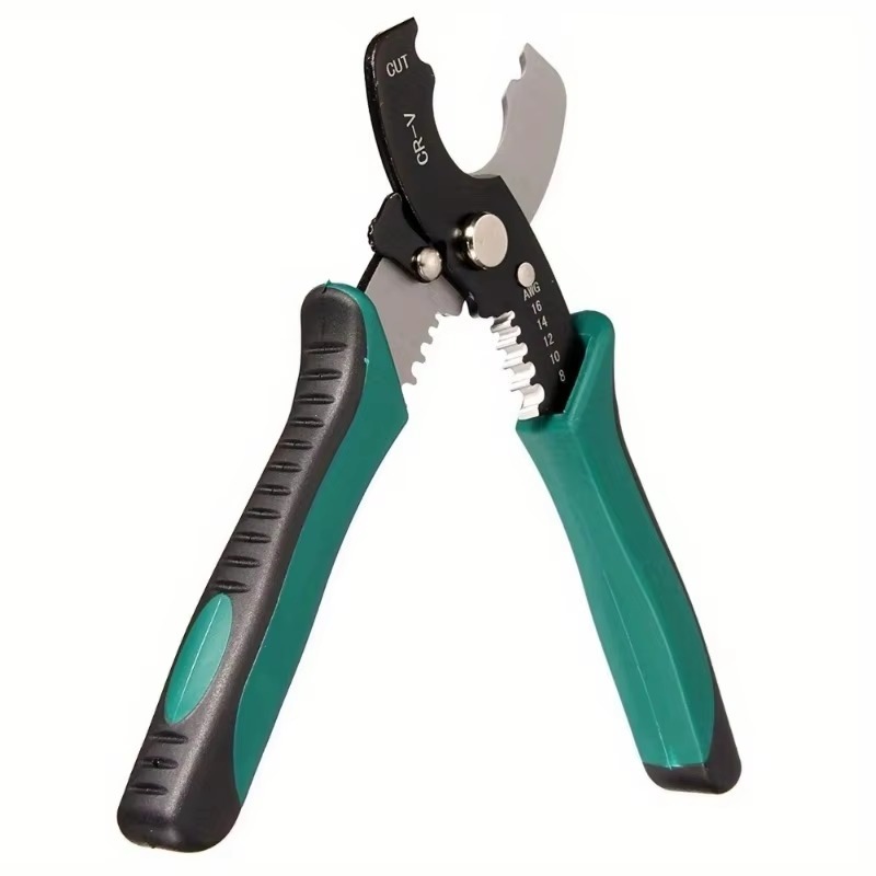 Wire Stripper Cutter - เครื่องมือปอกสายไฟอเนกประสงค์สำหรับช่างไฟฟ้า ช่างซ่อม เครื่องมือปอกสายไฟ คีมตัดสายไฟ คีมย้ำสายไฟ ขนาด
