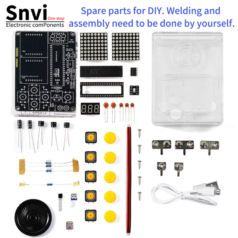 Diy Electronics For Kids - ชุดคิทเกมคอนโซลพิกเซล DIY Snvi 51 MCU Tetris