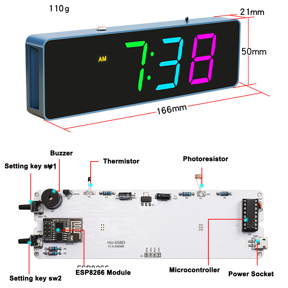 ESP8266 IOT ชุดนาฬิกา WiFi สีส - Diy Electronics Com บทวิจารณ์และราคา