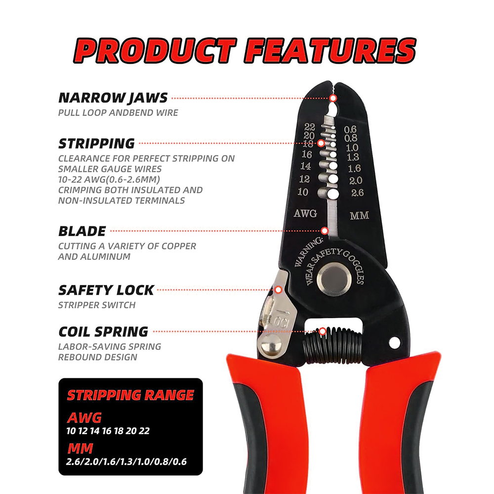 เครื่องตัดสายไฟ, เครื่องปอกสาย - Wire Stripper Cutter บทวิจารณ์และราคา