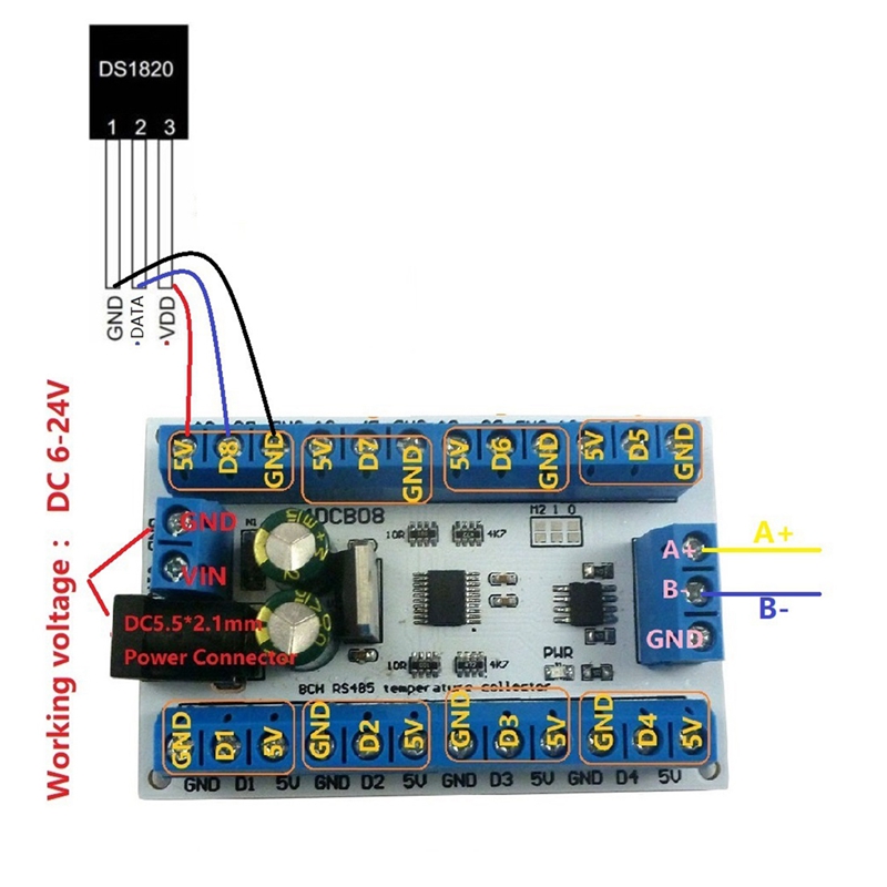 Eletechsup Rs485 Ds18b20 8Ch,  - Ds18B20 Temperature Sensor บทวิจารณ์และราคา