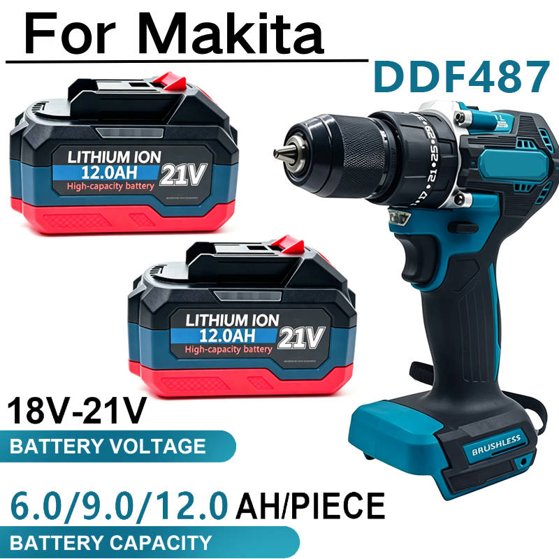 แบตเตอรี่ 18-21V 12.0Ah แบตเตอ - Makita Drill Ddf484 บทวิจารณ์และราคา
