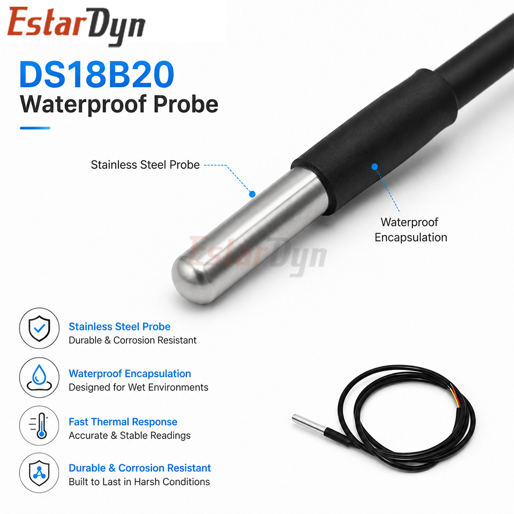 เอสตาร์ดิน DS18B20 เซ็นเซอร์วั - Ds18B20 Temperature Sensor บทวิจารณ์และราคา
