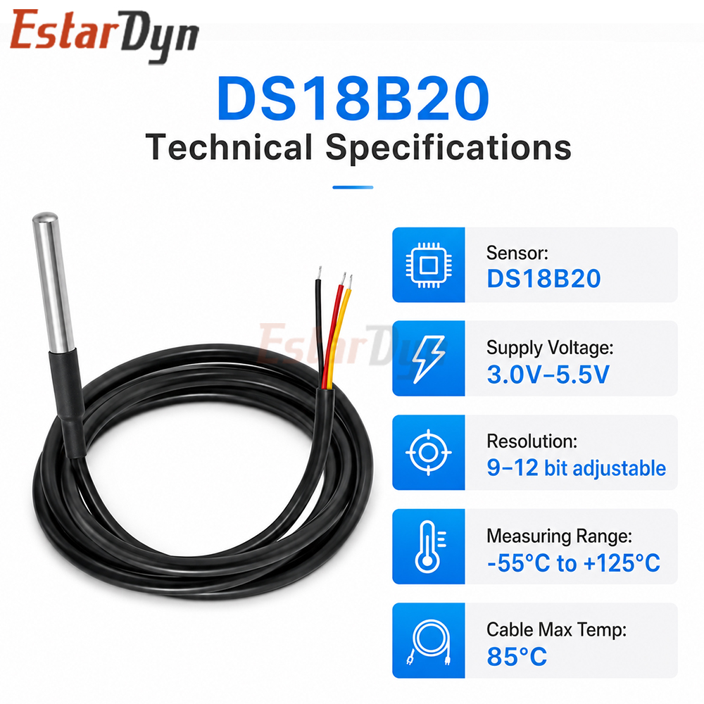 เอสตาร์ดิน DS18B20 เซ็นเซอร์วั - Ds18B20 Temperature Sensor บทวิจารณ์และราคา