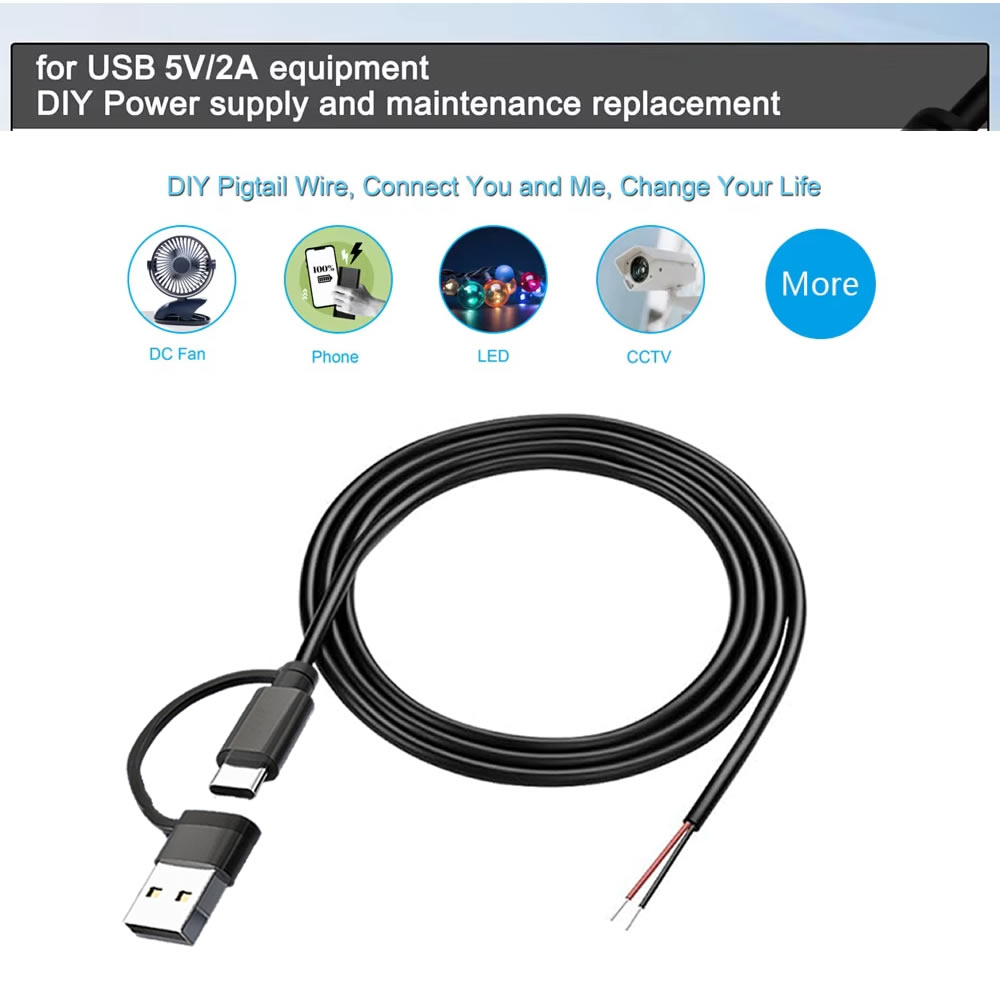 DC 2 พินสายไฟ USB และประเภท C  - Diy Electronics Music บทวิจารณ์และราคา