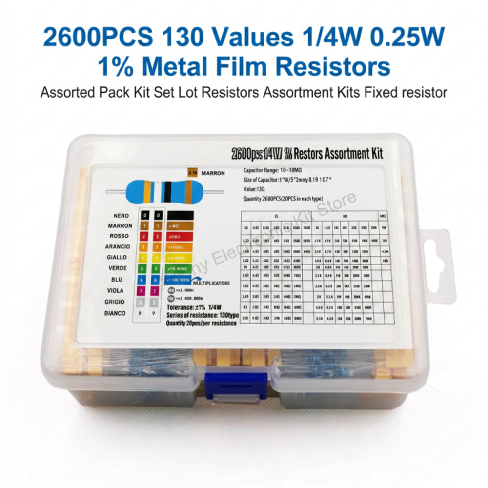 ตัวต้านทานฟิล์มโลหะ 2600 ชิ้น  - Diy Electronics Com บทวิจารณ์และราคา