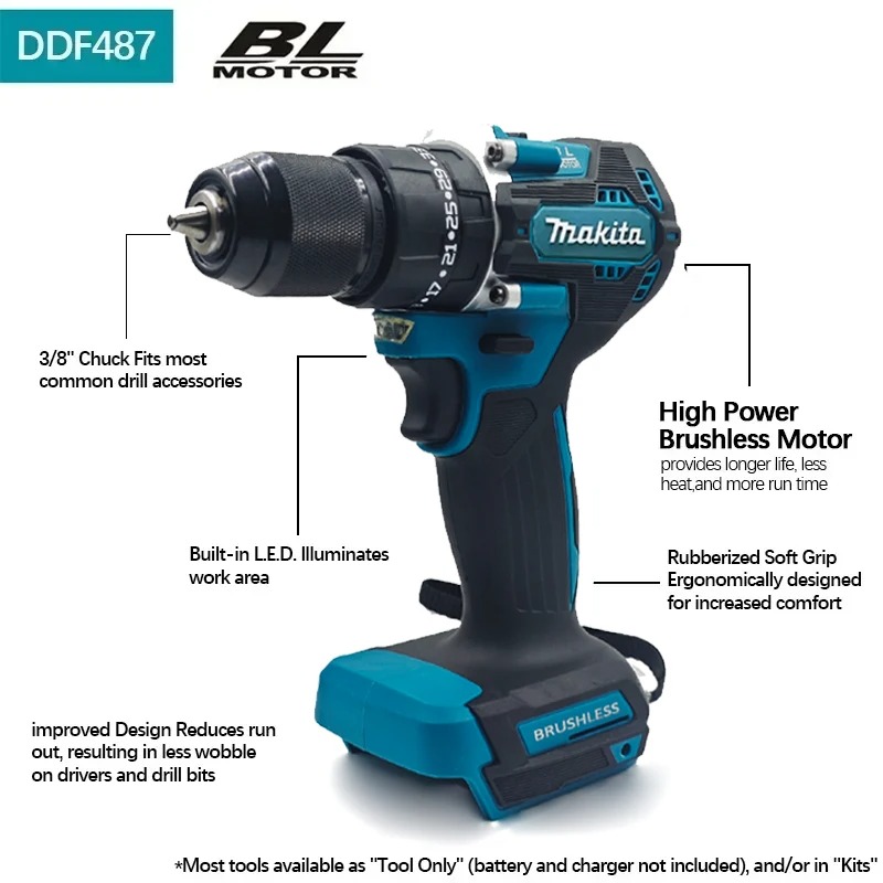 สว่านไขควงไร้สาย Makita DDF487 - Makita Drill Ddf484 บทวิจารณ์และราคา